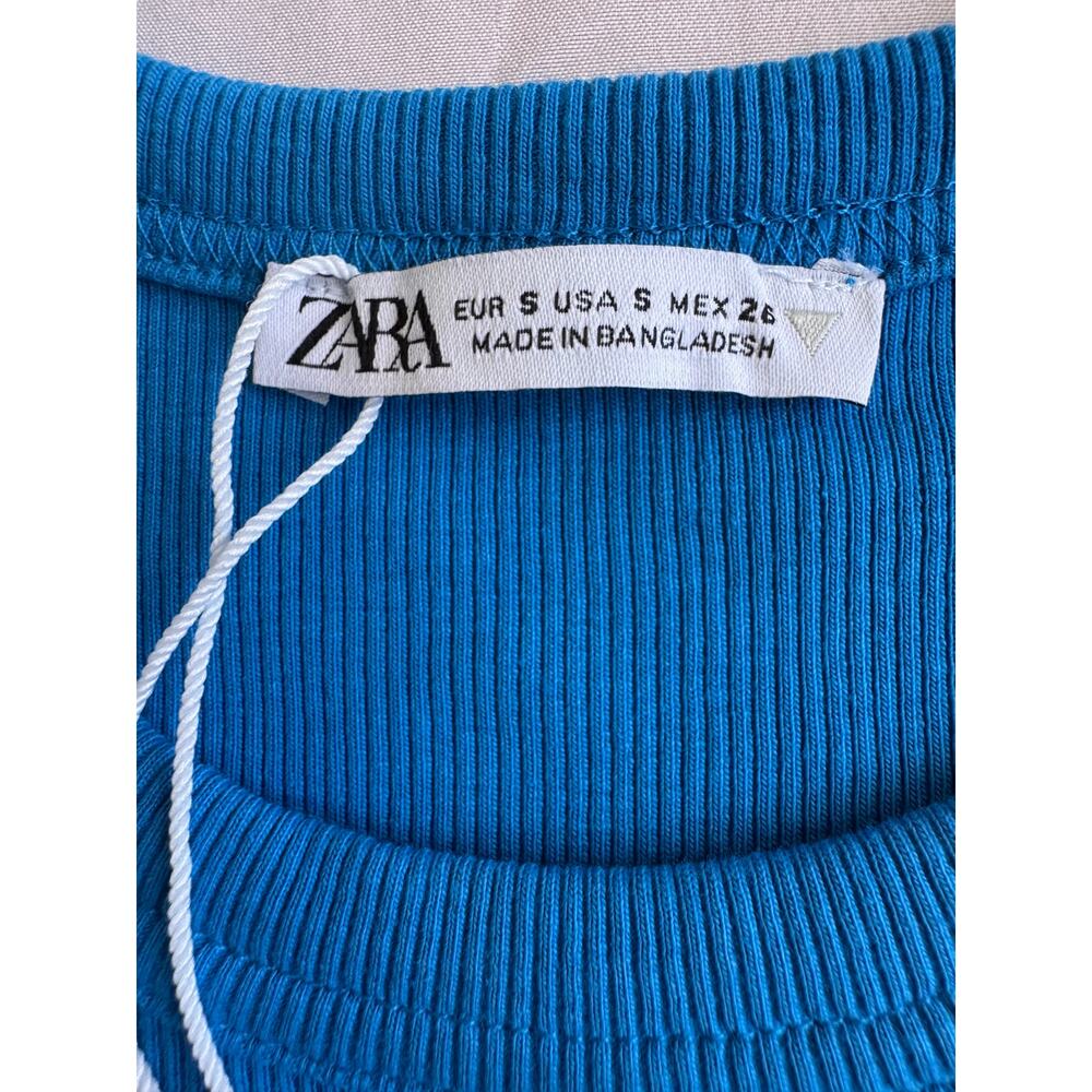 Zara Ribbed Crop Tee S - Picture 3 of 4